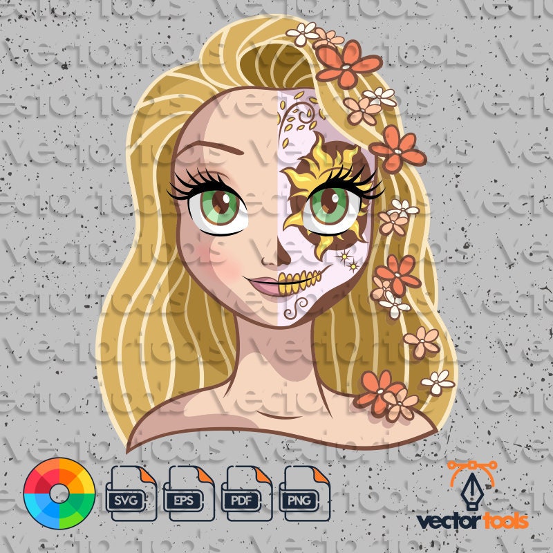 Rapunzel SVG Rapunzel Princess Disney Rapunzel Catrina SVG ...