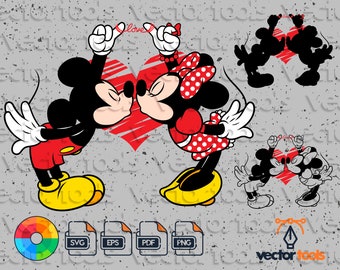 Mickey Minnie Kuss Etsy