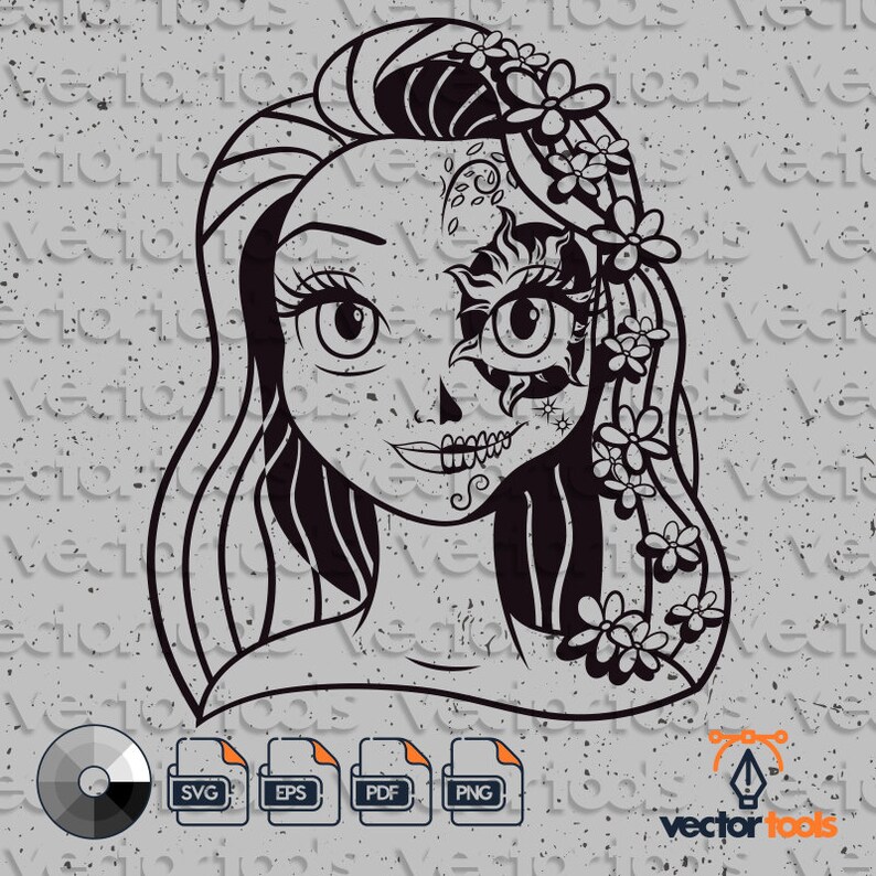 Rapunzel SVG Rapunzel Princess Disney Rapunzel Catrina SVG ...