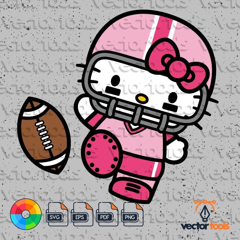 Hello Kitty SVG Hello Kitty Football American Hello Kitty | Etsy