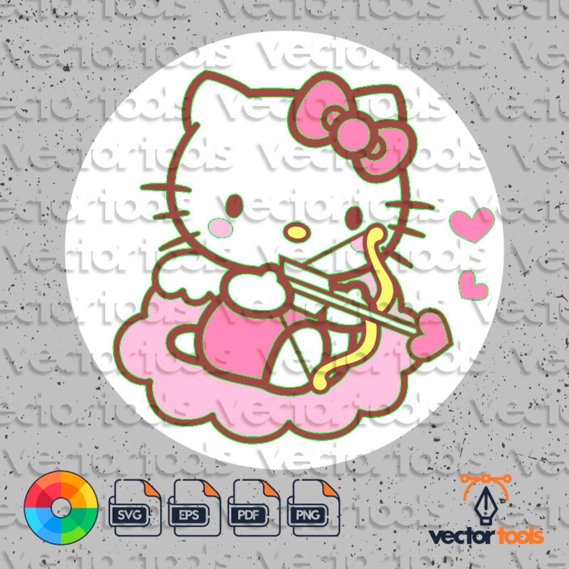 Hello Kitty svg Hello Kitty Cupid Hello Kitty Love svg | Etsy