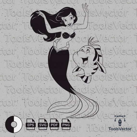 Download Ariel Svg Ariel Vector Mermaid Svg Mermaid Vector Flounder Svg