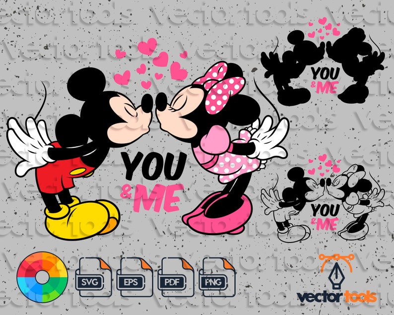 Download Art Collectibles Clip Art Png Clipart For Cricut Minnie Svg Eps Pdf Mickey Svg Vinyl File Disney Svg Mickey And Minnie Love Svg Minnie And Mickey Kiss