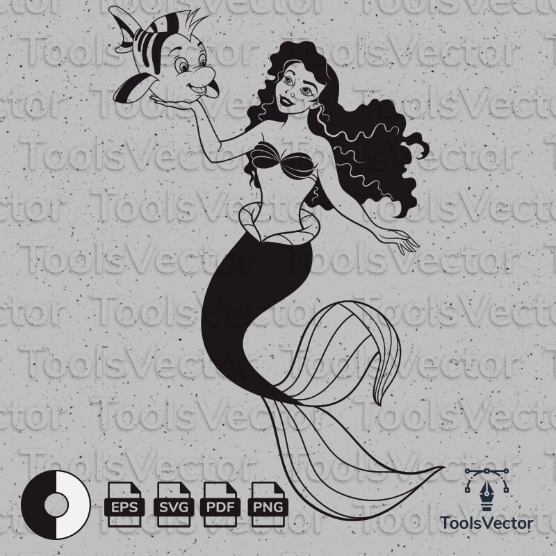 Nubian Ariel The Little Mermaid Vector Nubian Ariel The Etsy