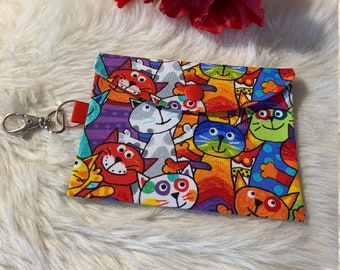 Cotton bag, cosmetic bag, cats, washable