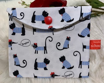 Cotton bag, cosmetic bag, cats, washable