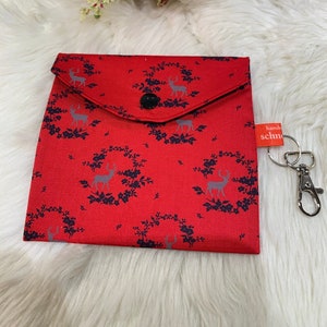 Cotton bag with snap fastener, cosmetic bag, handy, sturdy, cosmetics, jewelry, Hirsch Schwarzwald