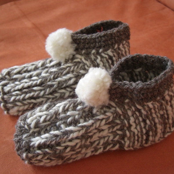 Children's slippers knitted size 27 to 31