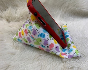 Mobile phone cushion / mobile phone beanbag / mobile phone holder / beanbag for smartphone or eBook reader / deer / gift / unique / fabric