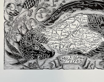 Magical Fife Map Print: Limited Edition Fine Press Art