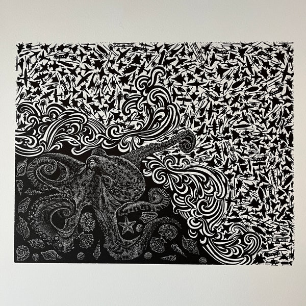 Kraken Print - Etsy UK