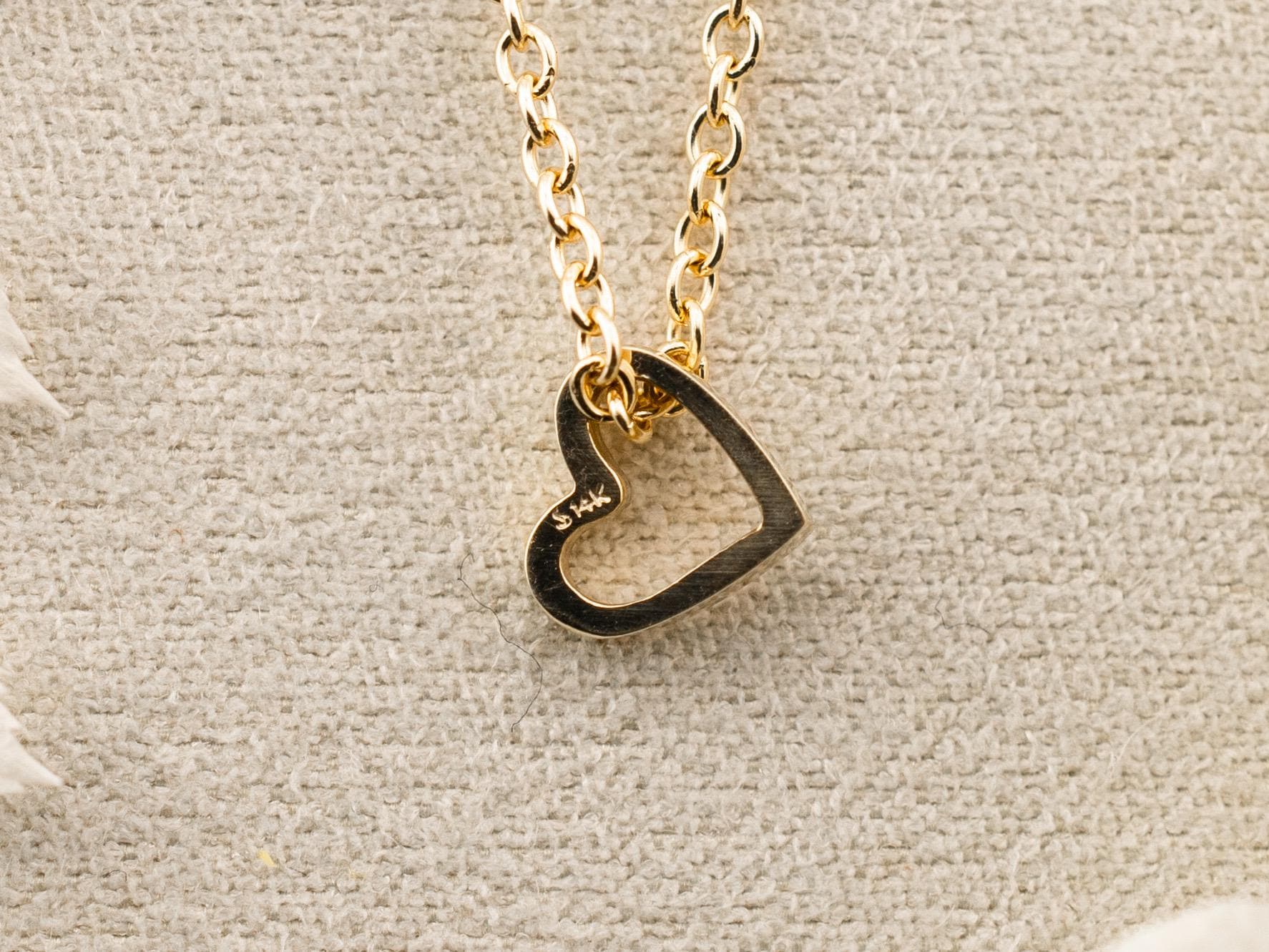 [LLOYD] 韓国☆14K GOLD☆Endless Heartline Lettering Necklace 14K Gold Heart Pendant Necklace | JENNY BIRD