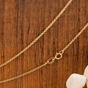 Gold Chain necklace Cable Chain 1.3mm chain 14k Solid Yellow Gold 24 inch