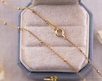 Satellite Bead Cable Chain, 10k Gold, 1.7mm