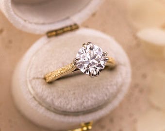 2.56ct Old European Cut Lab Diamond Two Tone Ring – Daphne