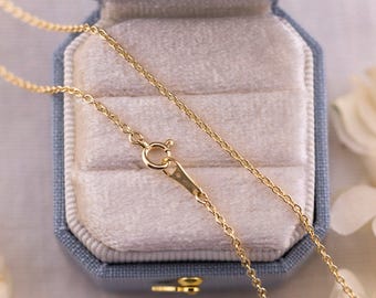 10k Solid Yellow Gold Cable Chain, 1.5mm