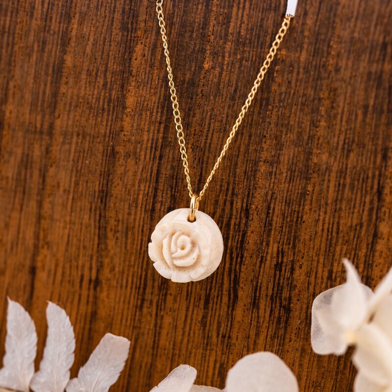 Rose Drop Choker Necklace - Ivory