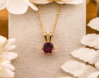 Vintage pendant Pink Tourmaline pendant 14k solid yellow gold necklace pendant October birthstone necklace