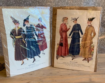 Pair of 1917 McCall Pattern Prints