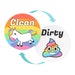 Large Dishwasher Magnet Clean Dirty Sign - Funny Emoji Magnets - Small, Strong, Cool Magnetic Gadgets for Kitchen Storage and Organization 
