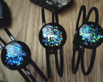 SHUNGITE BRACELET, Oraphim Silver Activated Shungite Beautiful & EMF Protection (black setting)