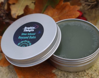 SHUNGITE RESCUED BALM C60 100% Organic Vegan Natural Rapid Healing Acne Eczema, Psoriasis, Scrapes/Scratches/Bites/Burns & troubling skin