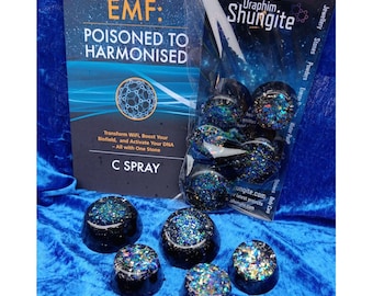 SHUNGITE CHEM BUSTERS Powerful Environmental Clearing Organite Pucks Emf Protection Silver Activated Shungite