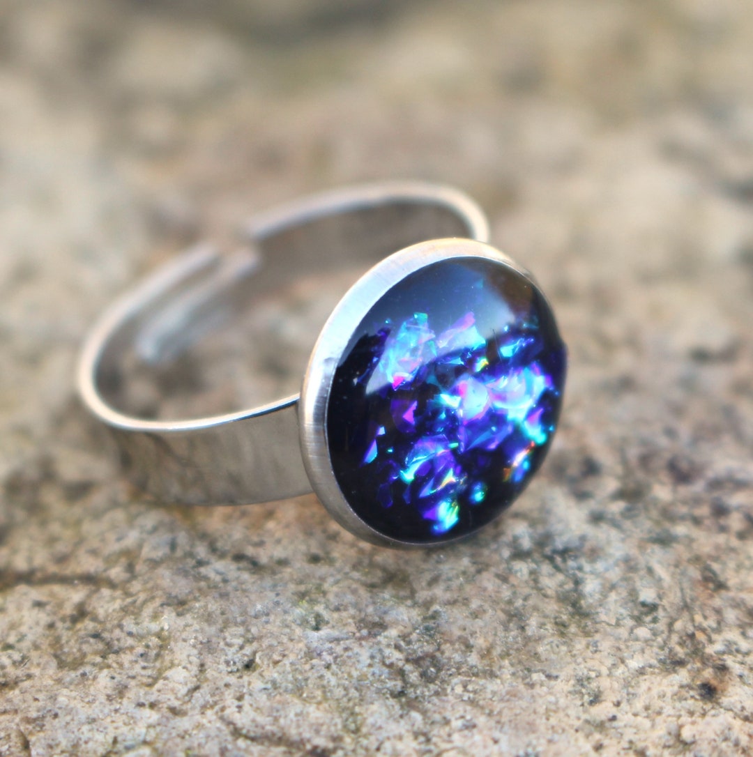 Handgefertigter Seepferdchen Ring - Öltropfen Design Aus Legierung