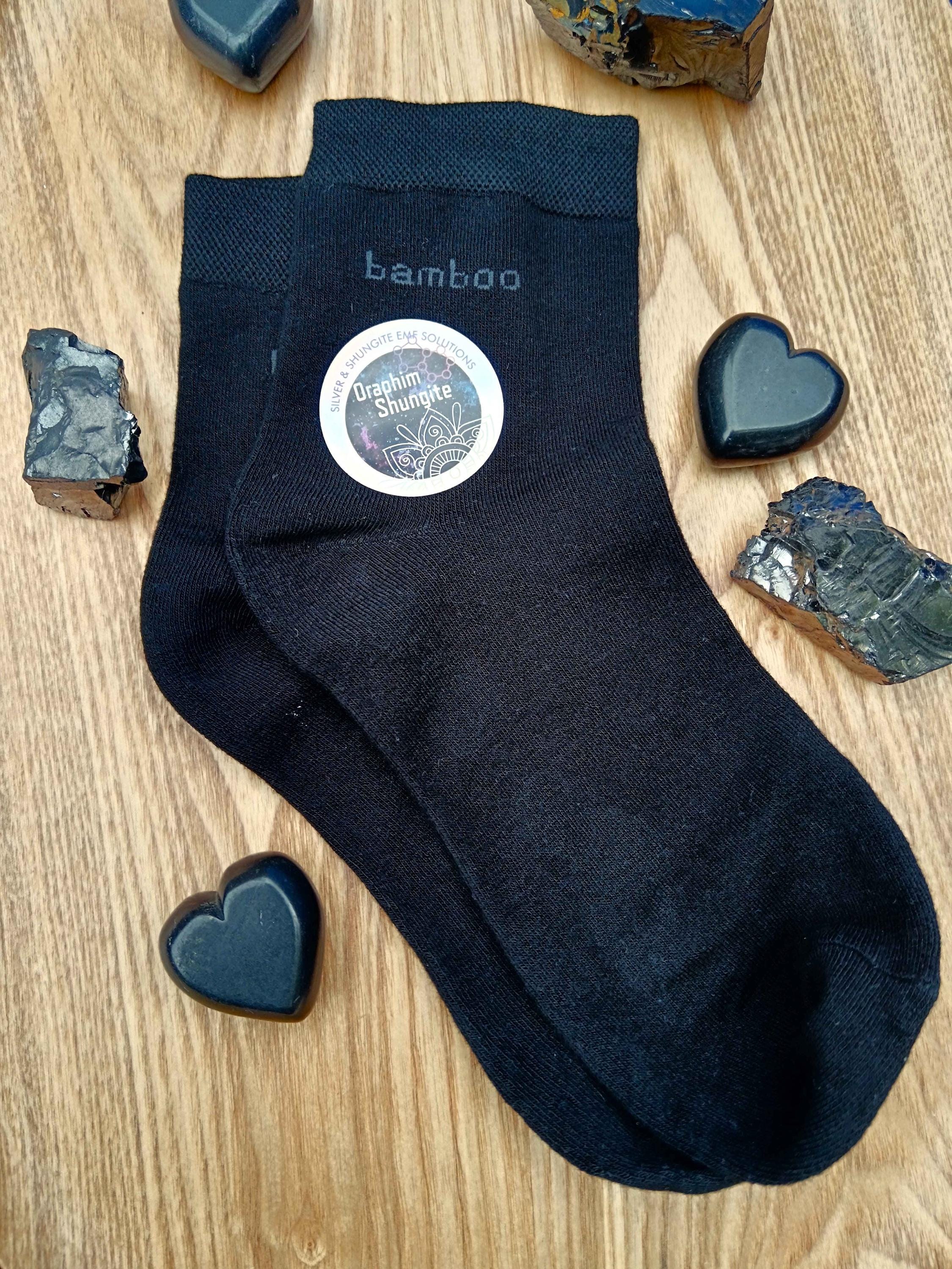 SHUNGITE INFUSED SOCKS Energy/Grounding, Powerful Bio-field Enhancing with Silver Activated Shungite