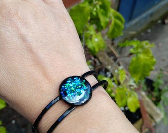 SHUNGITE BRACELET, Oraphim Silver Activated Shungite Beautiful & EMF Protection (black setting)