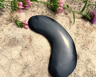 SHUNGITE GUA SHA Facial Magical Massage Stone, Toning, Rejuvenating, Detoxing, Healthy Glow, Reducing Puffiness & Dark Circles