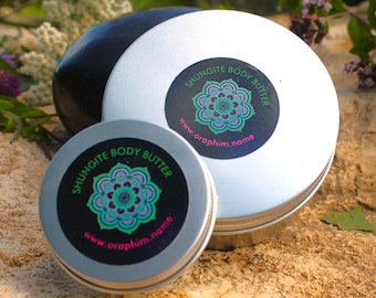 SHUNGITE BODY BUTTER Whipped with Bergamot, Ylang Ylang, Lavender 100% Organic, Natural + Vegan Highest Quality to Enjoy