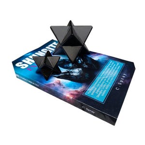 SHUNGITE MERKABA STONE & Book-Shungite:Expect Miracles, Powerful frequency upgrades-Activations/quantum shifts, Meditating/Healing Tools