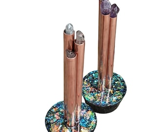 SHUNGITE ORGONE CLOUDBUSTER & Book- Timeline Transformation, Environmental frequency clearing, Silver Activated Shungite + Tourmaline/Quartz