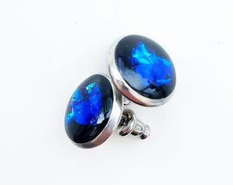 SHUNGITE STUD EARRINGS Emf solutions & Quantum Connections, Powerful Shungite Stylish Solution