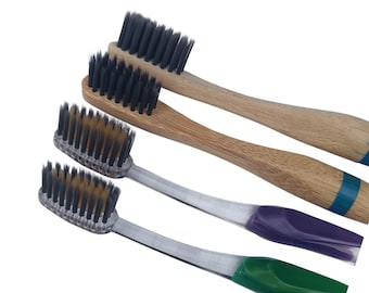 SHUNGITE & GOLD TOOTHBRUSH, Plaque Elimination, Squeaky Clean Teeth, Oral Health Saves Pain + Pounds! Surprise your  Dentist