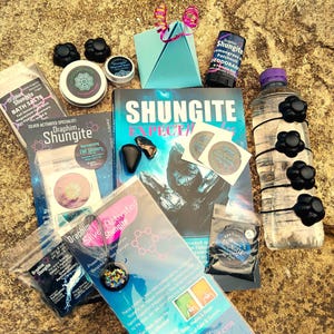 DELUXE SHUNGITE KIT: Pendant & pyramid, Cell Phone Stickers, Stones, Magnets, Powder, Soap, Balm + More!