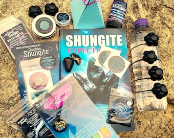 DELUXE SHUNGITE KIT: Pendant & pyramid, Cell Phone Stickers, Stones, Magnets, Powder, Soap, Balm + More!