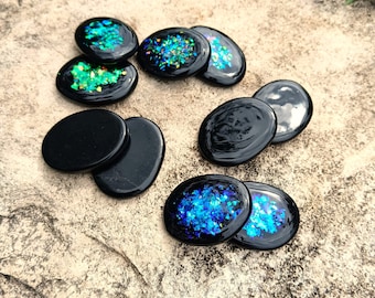 SHUNGITE ACTIVATION STONES, A Pair Polished Flat Oraphim Silver Activated, Powerful Genuine Karelia C60 Fullerenes, +Rapid Detox Aid