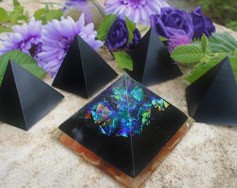 SHUNGITE MEMORIAL PYRAMIDS Quantum Connection & Loving Energy, Luxury Gift Sets Inc for Reviving Releasing.