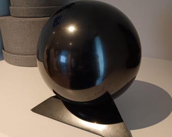 SHUNGITE BALL Sphere, 15cm Solid Stone, Powerful & Beautiful with Base included, Powerfully Calming Energy, Rare Piece, EMF Reduction