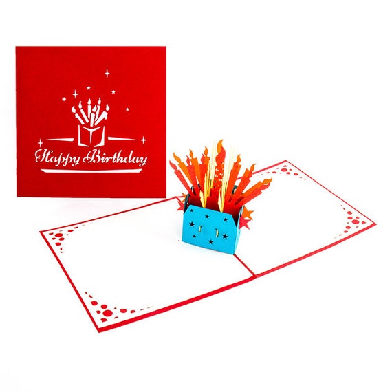 3D Pop-Up Geburtstagskarte 'Geburtstagskerzen' – Handgemachte Grußkarte Mit Wow-Effekt (11x17 Cm)