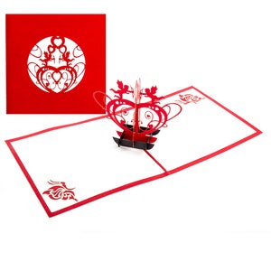 Carte Pop Up "Armure" Carte de Saint Valentin & Carte de Mariage 3D