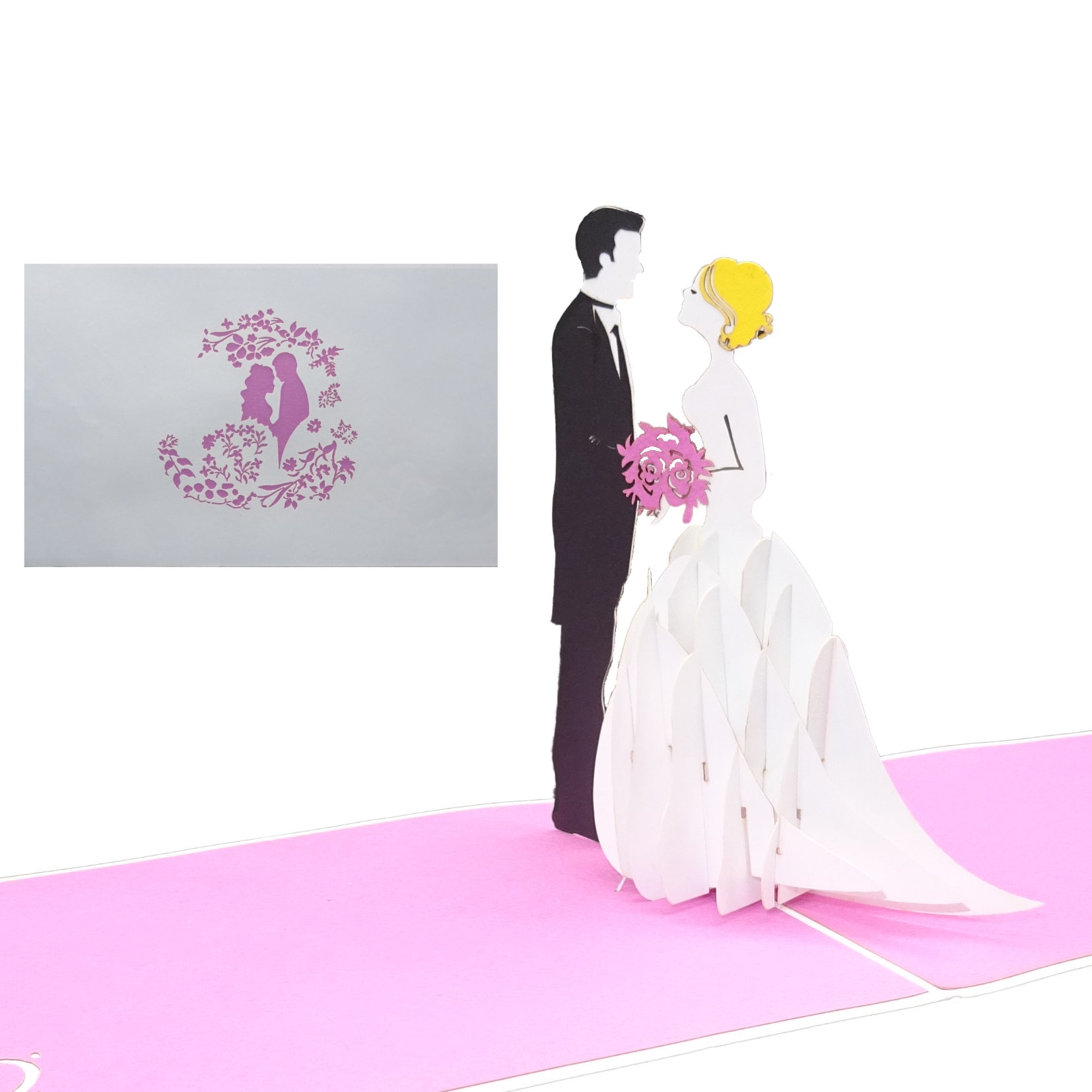 3D Lesbian Wedding Card - Birds in Love - Mrs. & Mrs Pop Up