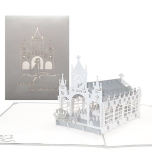 Pop Up Karte "Alles Gute zur Silberhochzeit", edle & handgefertigte 3D Glückwunschkarte zur silbernen Hochzeit