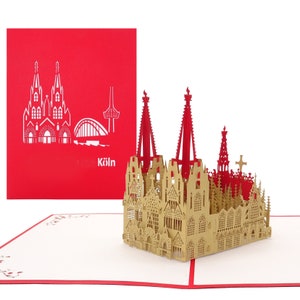 Kaart "Keulen Dom" - 3D pop-up kaart Keulen souvenir, reischeque, stedentrip Keulen, voucher cadeaubon
