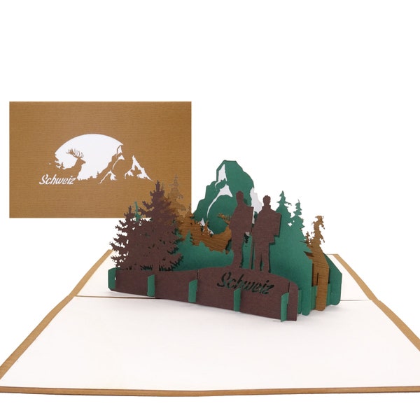 Pop-Up Card "Switzerland - Matterhorn" 3D Birthday Card, Greeting Card Hiking Switzerland & Invitation Switzerland Vacation Mountaineering Souvenir