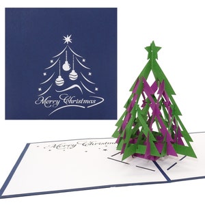 Biglietto pop-up - Biglietto di Natale "Albero di Natale | Moderno" Buon Natale, cartoline di Natale con busta, biglietto pop-up 3D per Natale