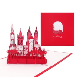 Carte pop-up "Freiburg - Panorama", cadeau, article de fan et souvenir, bon d'achat, carte d'invitation, carte d'anniversaire 3D et bon de voyage