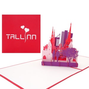 Tarjeta emergente "Tallin - Estonia" - Tarjeta de felicitación 3D con sobre como tarjeta de cumpleaños, vale de viaje, regalo y recuerdo Estonia